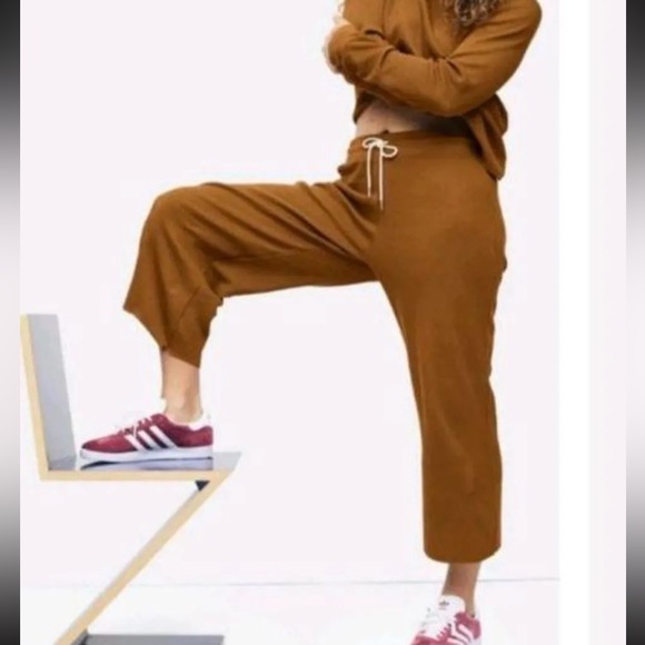 MATE the Label Pants - MATE the Label Amber rust Organic Thermal Wide Leg Pant large